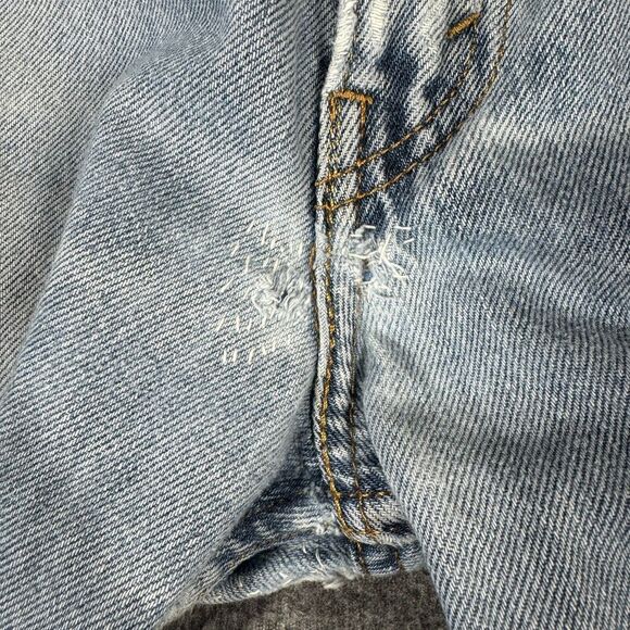 Upcycled OOAK Patchwork Jeans Fits 30X33 Quilt Feedstack Tattered Worn Farmhouse - Picture 8 of 15